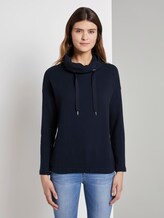 Lockeres Sweatshirt mit Rollkragen - Frauen - Sky Captain Blue Lockeres Sweatshirt mit Rollkragen - Frauen - Sky Captain Blue - 1 - TOM TAILOR