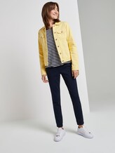 Patterned T-shirt with an elastic waistband - Women - navy stripe Patterned T-shirt with an elastic waistband - Women - navy stripe - 3 - TOM TAILOR