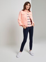 Gemustertes T-Shirt mit elastischem Bund - Frauen - offwhite multicolor stripe Gemustertes T-Shirt mit elastischem Bund - Frauen - offwhite multicolor stripe - 3 - TOM TAILOR
