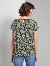 T-shirt met print en elastische tailleband - Vrouwen - small khaki floral design T-shirt met print en elastische tailleband - Vrouwen - small khaki floral design - 2 - TOM TAILOR