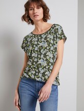 T-shirt met print en elastische tailleband - Vrouwen - small khaki floral design T-shirt met print en elastische tailleband - Vrouwen - small khaki floral design - 5 - TOM TAILOR