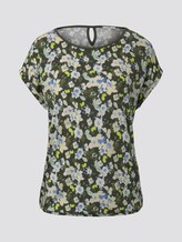 T-shirt met print en elastische tailleband - Vrouwen - small khaki floral design T-shirt met print en elastische tailleband - Vrouwen - small khaki floral design - 7 - TOM TAILOR