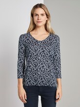 Blusenshirt mit Print - Frauen - navy flowery design Blusenshirt mit Print - Frauen - navy flowery design - 1 - TOM TAILOR