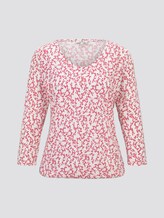TOM TAILOR Damen Blusenshirt mit Print, rosa, Gr.XXL