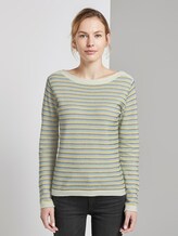 Gepunktetes Sweatshirt - Frauen - blue green dot structure Gepunktetes Sweatshirt - Frauen - blue green dot structure - 1 - TOM TAILOR