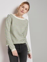 Gepunktetes Sweatshirt - Frauen - blue green dot structure Gepunktetes Sweatshirt - Frauen - blue green dot structure - 5 - TOM TAILOR
