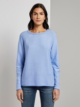 Sweater mit Teilungsnähten - Frauen - sea blue Sweater mit Teilungsnähten - Frauen - sea blue - 1 - TOM TAILOR