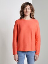 Sweater mit Teilungsnähten - Frauen - fruity melon orange Sweater mit Teilungsnähten - Frauen - fruity melon orange - 1 - TOM TAILOR
