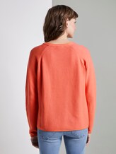 Sweater mit Teilungsnähten - Frauen - fruity melon orange Sweater mit Teilungsnähten - Frauen - fruity melon orange - 2 - TOM TAILOR