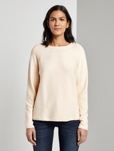 Sweater mit Teilungsnähten - Frauen - soft vanilla Sweater mit Teilungsnähten - Frauen - soft vanilla - 1 - TOM TAILOR