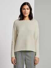 Strukturierter Sweater - Frauen - Whisper White Strukturierter Sweater - Frauen - Whisper White - 1 - TOM TAILOR
