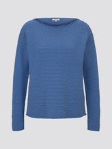 Textured sweater - Women - sea blue Textured sweater - Women - sea blue - 7 - TOM TAILOR