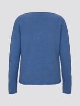 Textured sweater - Women - sea blue Textured sweater - Women - sea blue - 8 - TOM TAILOR