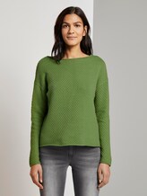Textured sweater - Women - sundried turf green Textured sweater - Women - sundried turf green - 1 - TOM TAILOR