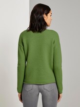 Textured sweater - Women - sundried turf green Textured sweater - Women - sundried turf green - 2 - TOM TAILOR