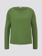 Textured sweater - Women - sundried turf green Textured sweater - Women - sundried turf green - 7 - TOM TAILOR