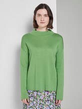 Sweater mit Stehkragen - Frauen - sundried turf green Sweater mit Stehkragen - Frauen - sundried turf green - 1 - TOM TAILOR