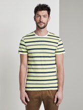 Gestreiftes Jersey T-Shirt - Männer - white yellow blue stripe Gestreiftes Jersey T-Shirt - Männer - white yellow blue stripe - 1 - TOM TAILOR