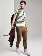 Gestreiftes Jersey T-Shirt - Männer - white yellow blue stripe Gestreiftes Jersey T-Shirt - Männer - white yellow blue stripe - 3 - TOM TAILOR