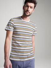 Gestreiftes Jersey T-Shirt - Männer - beige white blue stripe Gestreiftes Jersey T-Shirt - Männer - beige white blue stripe - 5 - TOM TAILOR