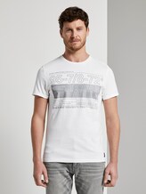 T-Shirt mit Reflekt-Print - Männer - Off White T-Shirt mit Reflekt-Print - Männer - Off White - 1 - TOM TAILOR