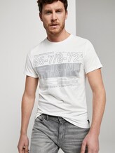 T-Shirt mit Reflekt-Print - Männer - Off White T-Shirt mit Reflekt-Print - Männer - Off White - 5 - TOM TAILOR