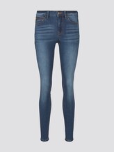 TOM TAILOR DENIM Damen Jona Extra Skinny Jeans mit recyceltem Polyester, blau, Uni, Gr. 29/32