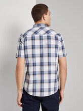 Kariertes Kurzarmhemd - Männer - white base navy washed check Kariertes Kurzarmhemd - Männer - white base navy washed check - 2 - TOM TAILOR