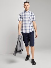 Kariertes Kurzarmhemd - Männer - white base navy washed check Kariertes Kurzarmhemd - Männer - white base navy washed check - 3 - TOM TAILOR