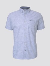 Patterned short-sleeved shirt with a chest pocket - Men - blue irregular striped design Patterned short-sleeved shirt with a chest pocket - Men - blue irregular striped design - 7 - TOM TAILOR