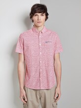 Patterned short-sleeved shirt with a chest pocket - Men - red irregular striped design Patterned short-sleeved shirt with a chest pocket - Men - red irregular striped design - 1 - TOM TAILOR