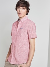 Patterned short-sleeved shirt with a chest pocket - Men - red irregular striped design Patterned short-sleeved shirt with a chest pocket - Men - red irregular striped design - 5 - TOM TAILOR