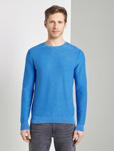 Strukturierter Sweater im Washed-Look - Männer - victory blue Strukturierter Sweater im Washed-Look - Männer - victory blue - 1 - TOM TAILOR