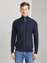 Strukturierter Cardigan im Washed-Look - Männer - Sky Captain Blue Strukturierter Cardigan im Washed-Look - Männer - Sky Captain Blue - 1 - TOM TAILOR