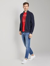 Strukturierter Cardigan im Washed-Look - Männer - Sky Captain Blue Strukturierter Cardigan im Washed-Look - Männer - Sky Captain Blue - 3 - TOM TAILOR