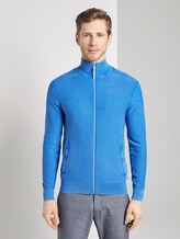 Strukturierter Cardigan im Washed-Look - Männer - victory blue Strukturierter Cardigan im Washed-Look - Männer - victory blue - 1 - TOM TAILOR