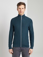 Strukturierter Cardigan im Washed-Look - Männer - deep pond green Strukturierter Cardigan im Washed-Look - Männer - deep pond green - 1 - TOM TAILOR
