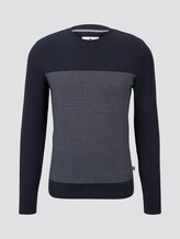 Sweater im Struktur-Mix - Männer - navy white stripe Sweater im Struktur-Mix - Männer - navy white stripe - 7 - TOM TAILOR