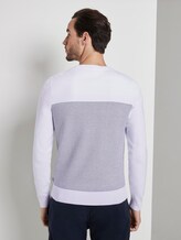 Sweater im Struktur-Mix - Männer - white navy stripe Sweater im Struktur-Mix - Männer - white navy stripe - 2 - TOM TAILOR