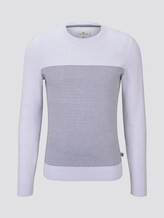 Sweater im Struktur-Mix - Männer - white navy stripe Sweater im Struktur-Mix - Männer - white navy stripe - 7 - TOM TAILOR