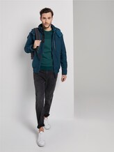 Sweater im Struktur-Mix - Männer - deep pond green petrol stripe Sweater im Struktur-Mix - Männer - deep pond green petrol stripe - 3 - TOM TAILOR