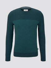 Sweater im Struktur-Mix - Männer - deep pond green petrol stripe Sweater im Struktur-Mix - Männer - deep pond green petrol stripe - 7 - TOM TAILOR