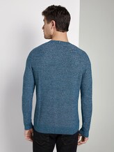 Strukturierter Strickpullover - Männer - green white structure Strukturierter Strickpullover - Männer - green white structure - 2 - TOM TAILOR