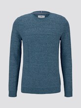 Strukturierter Strickpullover - Männer - green white structure Strukturierter Strickpullover - Männer - green white structure - 7 - TOM TAILOR