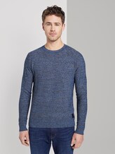 Strukturierter Strickpullover - Männer - blue navy light blue structure Strukturierter Strickpullover - Männer - blue navy light blue structure - 1 - TOM TAILOR
