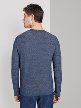 Strukturierter Strickpullover - Männer - blue navy light blue structure Strukturierter Strickpullover - Männer - blue navy light blue structure - 2 - TOM TAILOR