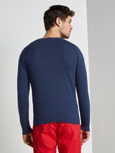 Feiner Strickpullover - Männer - navy blue heather yarn Feiner Strickpullover - Männer - navy blue heather yarn - 2 - TOM TAILOR