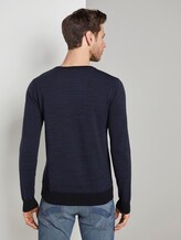 Melierter Strickpullover - Männer - navy black mouline Melierter Strickpullover - Männer - navy black mouline - 2 - TOM TAILOR