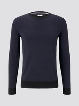 Melierter Strickpullover - Männer - navy black mouline Melierter Strickpullover - Männer - navy black mouline - 7 - TOM TAILOR