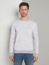 Melierter Strickpullover - Männer - white grey mouline Melierter Strickpullover - Männer - white grey mouline - 1 - TOM TAILOR